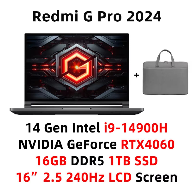 Xiaomi Redmi G Pro 240 E-Sport Gaming Laptop Intel I9-14900H Rtx4060 Gpu 16G/32G 1Tb Ssd 16 "Lcd 2,5 Hz K Spiel Mi Notebook