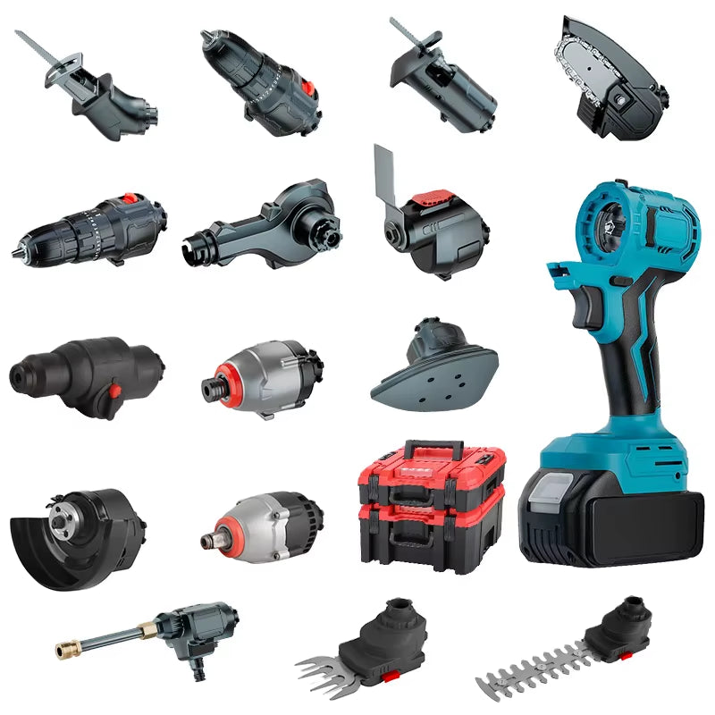 YYHC-OEM 15-Akku-Elektrowerkzeug-Set Mit Akku Und Ladegerät, Elektrowerkzeug-Kombiset, Kabelloses Elektrowerkzeug-Set