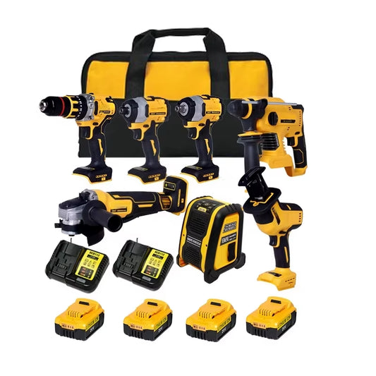 Yyhc-Combo Power Tools Werkzeuge Set Elektrische Hammer Bohrer Winkel Grinder Bürstenlosen Akku-Bohrschrauber Power Set Power Tool Sets