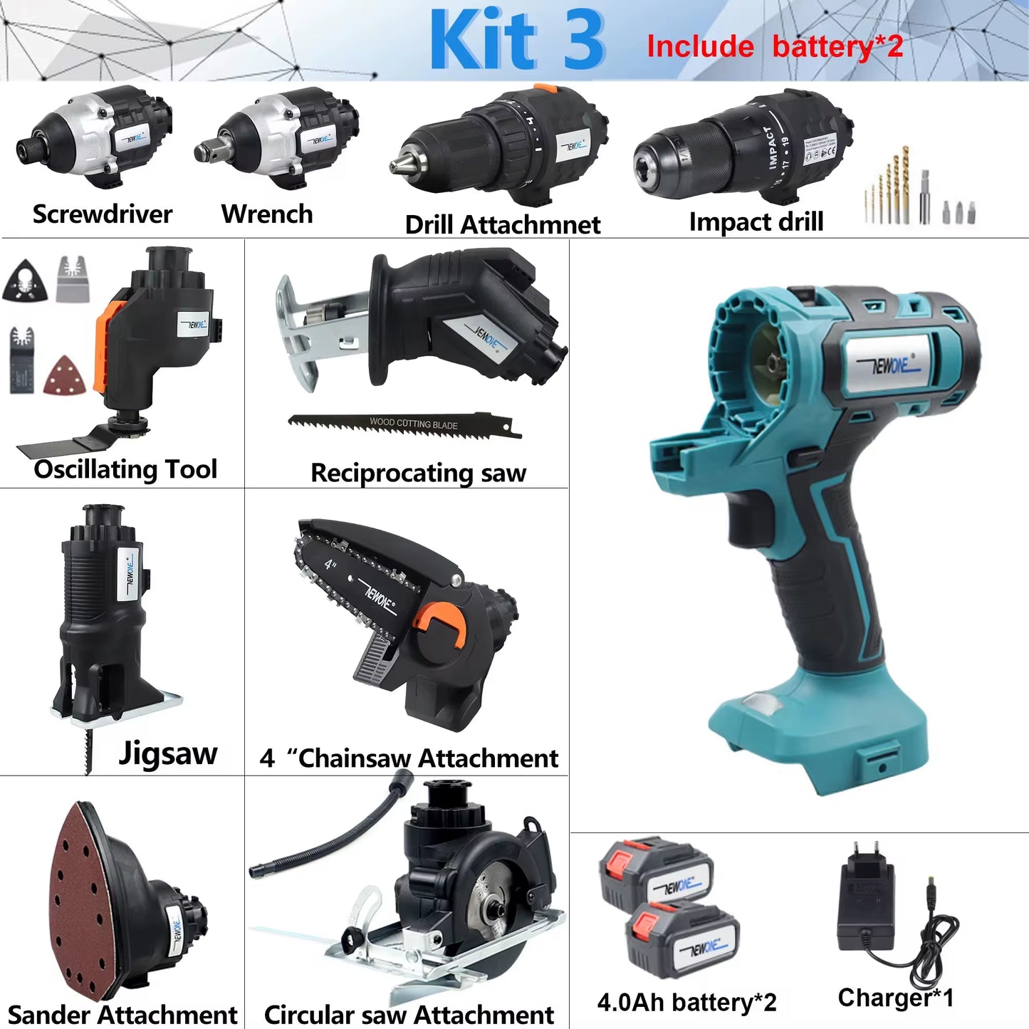 10 in 1 Gebürstete Multifunktion Werkzeuge Elektro Werkzeuge Set Kettensäge Multi Tool Elektro Schrauber Elektro Bohrmaschine DIY Holz Bearbeitung