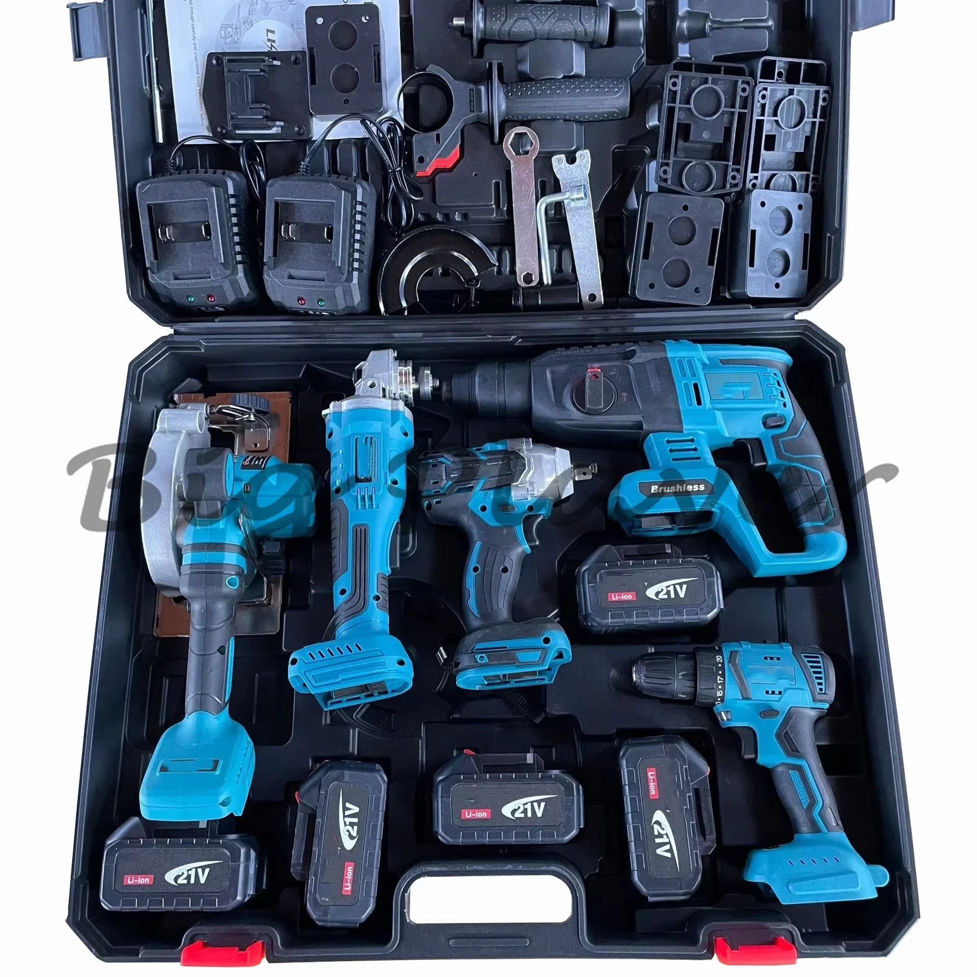 Großhandel Power Tool Kit Bohrmaschinen Batterie Akku Hammer Schlagbohrmaschine Elektrische Schraubenschlüssel Bürstenlose Bohrmaschine Werkzeuge Combo