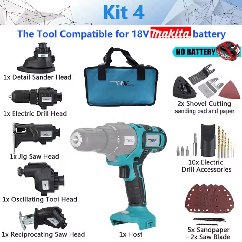 10 in 1 Gebürstete Multifunktion Werkzeuge Elektro Werkzeuge Set Kettensäge Multi Tool Elektro Schrauber Elektro Bohrmaschine DIY Holz Bearbeitung