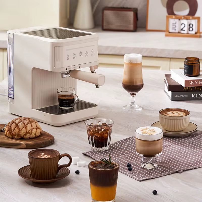 Elektrische Italienische Kaffeemaschine, 20 Bar, Professionelle Espressomaschine, Automatische Halbautomatische Espresso-Cappuccino-Heißwasser