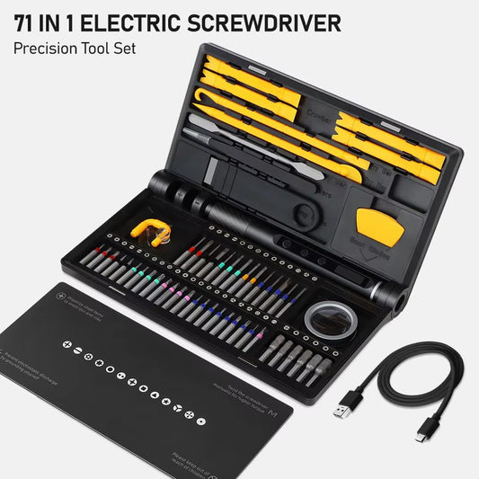 71-In-1 Präzisions-Elektroschrauber-Set S2, Legierter Stahl Mit Hoher Härte Und Led-Licht, Multifunktions-Reparaturwerkzeug Für Kamera-Diy