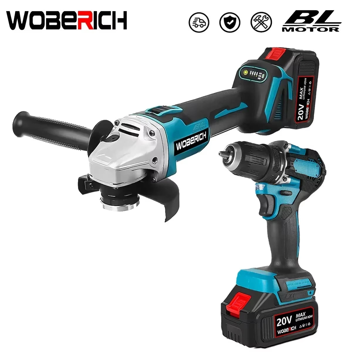 2 in 1 125 Mm Bürstenloser Elektrischer Winkelschleifer Akku-Schlagbohrschrauber Schraubendreher Combo Kit Für Makita Akku Elektrowerkzeug-Sets