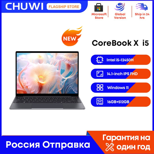 CHUWI Corebook X Intel Core I5 12450H Gaming-Laptop 14 Zoll 2160 X 1440 Auflösung 16 GB RAM 512 GB SSD Wifi6 Windows 11 Computer-Pc