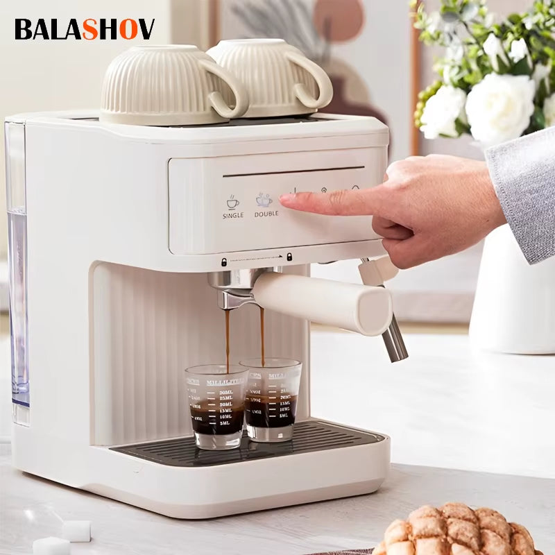 Elektrische Italienische Kaffeemaschine, 20 Bar, Professionelle Espressomaschine, Automatische Halbautomatische Espresso-Cappuccino-Heißwasser