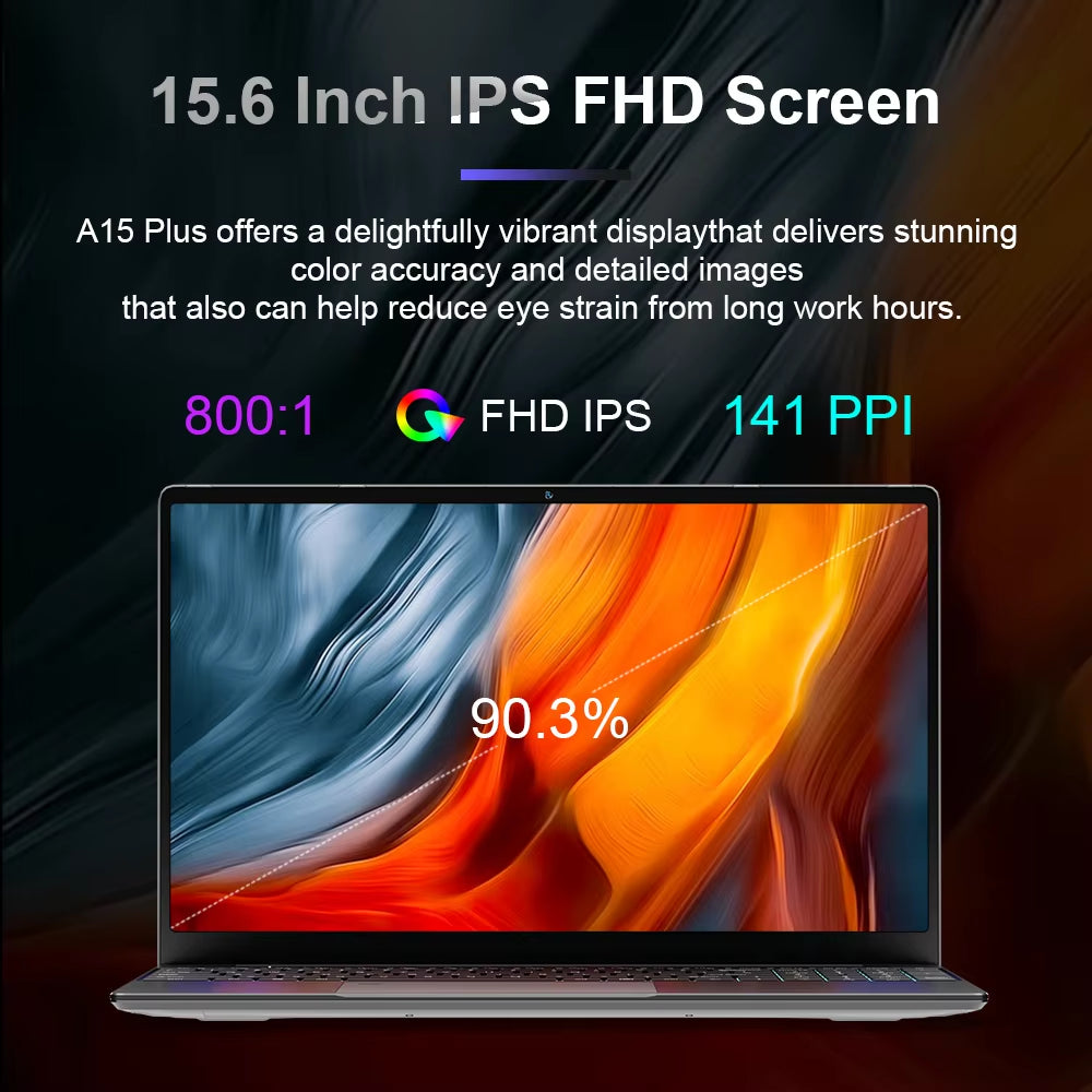 Ninkear A15 plus Gaming-Laptop AMD Ryzen ™ 7 5825U 4,5 Ghz 15,6 Zoll FHD IPS 32 GB DDR4 1 TB SSD Tastatur Mit Hintergrundbeleuchtung Fingerabdruck-Entsperrung