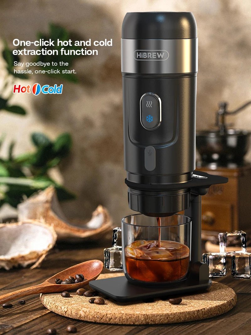 Hibrew Tragbare Kaffeemaschine Für Auto Und Zuhause, DC12V Expresso-Kaffeemaschine, Passend Für Nexpresso Dolce Pod Kapselkaffeepulver H4A