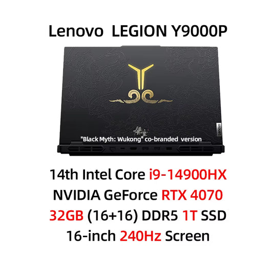 Lenovo Legion Y9000P E-Sport-Gaming-Laptop "Schwarzer Mythos: Wukong" Co-Branded I9-14900Hx RAM 32G 1T SSD/RTX 240 16-Zoll Hz